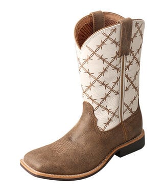 Twisted X TOP HAND CREAM BARBED WESTERN BOOTS