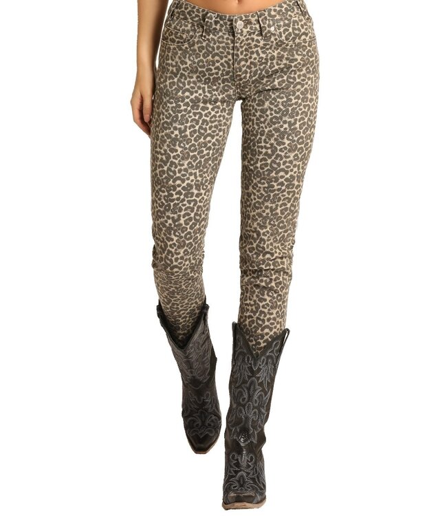 Knox Rose Women's Leopard Print Mid-Rise Ankle Skinny Pants - Size: 4 & 10  - New