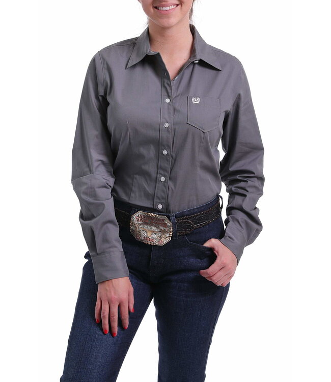 CHARCOAL SOLID BUTTON-UP SHIRT