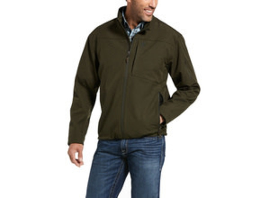 olive softshell jacket