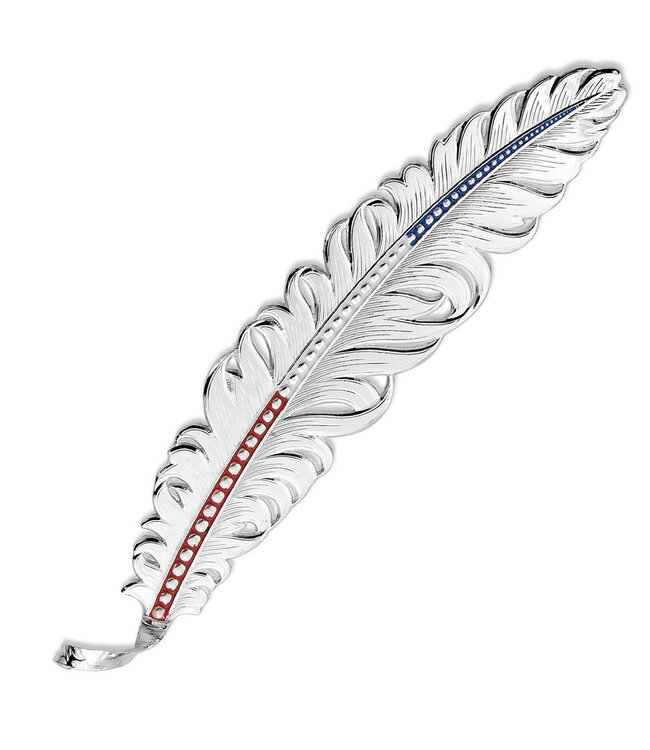 MT hat Feather silver, red,white blue