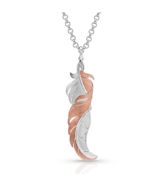 NC-Twisted Rose Feather Silver/RoseGold