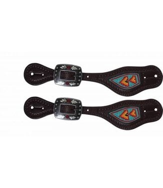Professional's Choice 3P9401- Beaded Spur Strap Tur/Red Professional Choice
