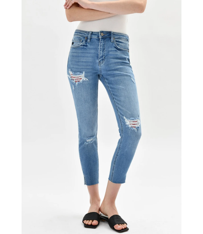 KC7837 High Rise Ankle Skinny