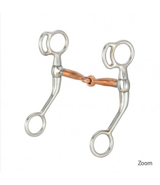 Tough 1 MINIATURE TRAINING SNAFFLE WITH COPPER MOUTH - 3 1/2"