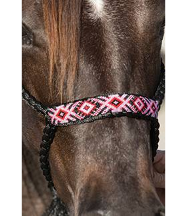 HRCB COWBOY BRAIDED HALTER BLK/PIN 10