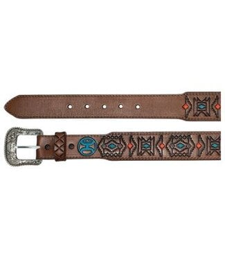 Hooey 2045BE2- Tapered Belt Turq & Orange