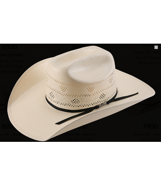 American Hat 8200 s-chl LO 2CBLK. STRAW ROUN 6 5/8