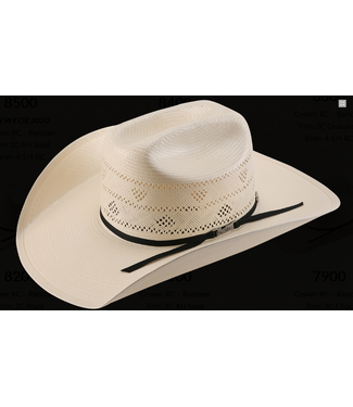 American Hat 8200 s-chl LO 2CBLK. STRAW ROUN 6 3/4