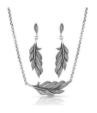 Montana SilverSmiths Frayed Singleton Feather Jewelry Set