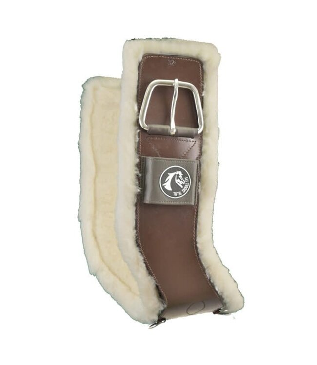 Shoulder Relief cinch brown leather white fleece
