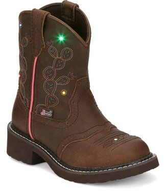 Justin JK9915 Glitzy brown light up boots