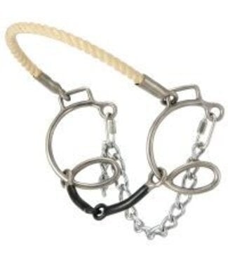 Tough 1 25025 TOUGH 1 6" CHEEK SWEET IRON SNAFFLE BIT W/ROPE NOSE