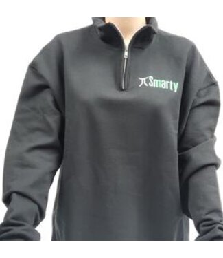 SMARTY SMARTY QUARTER ZIP PULLOVER BLACK