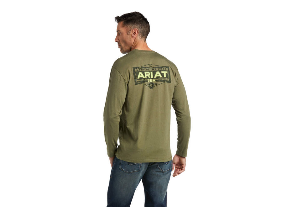 10038534 ARIAT LAND OF THE FREE LS MILITARY HTHR