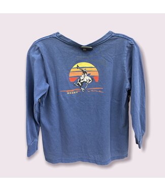 Hooey HT1534 HOOEY SUNSET BRONC NAVY LS W/POCKET