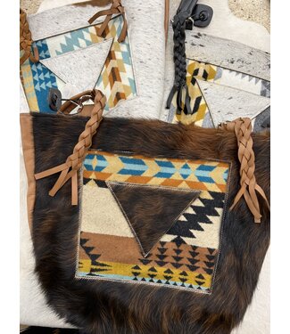 RODEO TIME COWHIDE/PENDELTON TOTE