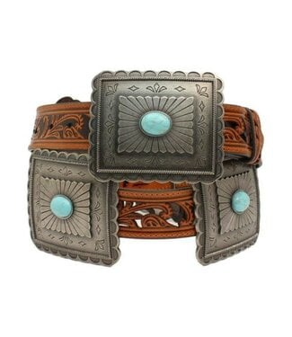 Ariat A1532108 TOOLED RECTANGLE CONCHO/TURQ STONE