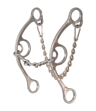 Classic Equine BBIT4LSG22SS SHERRY CERVI LONG SHANK TWISTED WIRE SNAFFLE