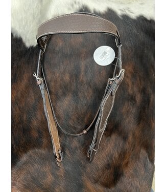 BUFFALO LEATHER OF THE ROCKIES 2616 BROWBAND W/BASKET STAMP DARK