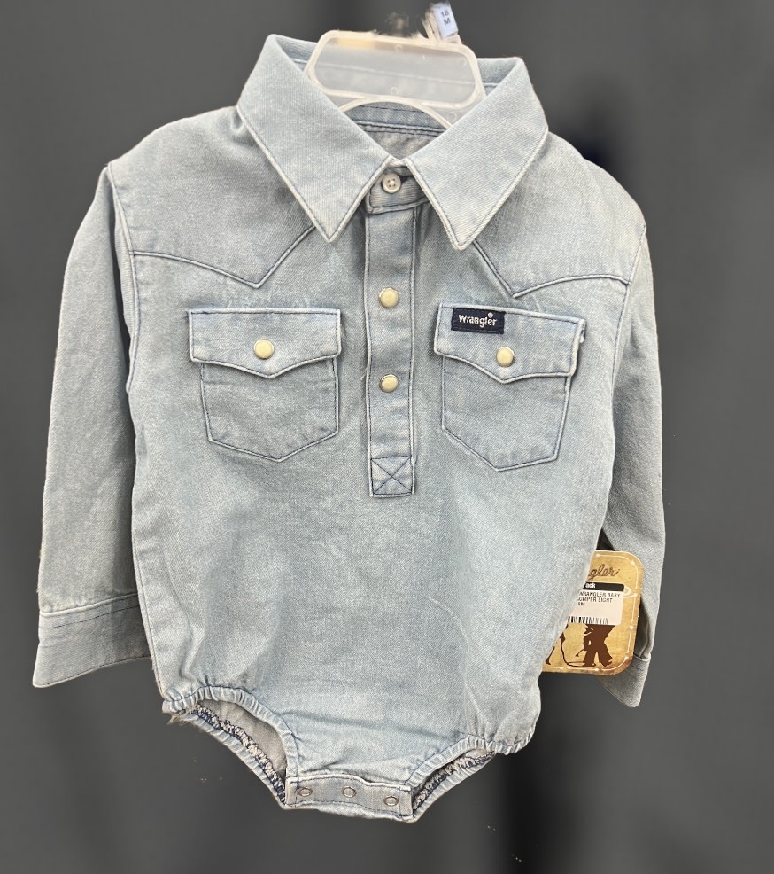 Wrangler PQ137 WRANGLER BABY BOYS ROMPER LIGHT BLUE - A Bit of Tack Wrangler PQ137 WRANGLER BABY BOYS ROMPER LIGHT BLUE - A Bit of Tack