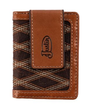 Justin 2205456M5 JUSTIN BIFOLD CARD WALLET CRISSCROSS STITCH