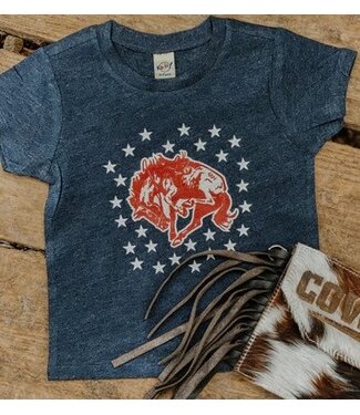 THE WHOLE HERD AMERICAN BRONC BLUE TEE