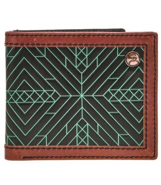 Hooey RBF002-BKBR TURQUOISE AZTEC BI FOLD