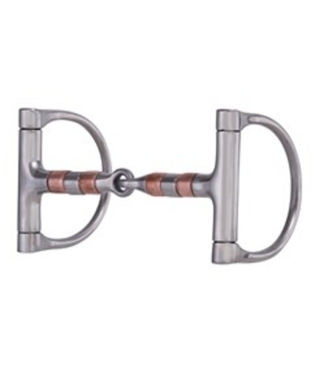 255-550 SS RACING DEE BIT, 5 SNAFFLE MOUTH W/SS & COPPER ROLLERS 3" DEES