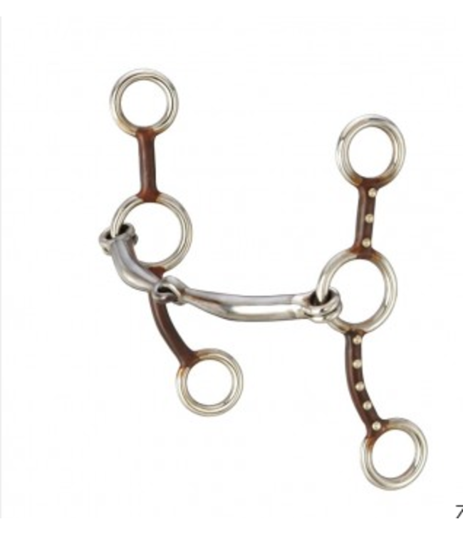 25194 KELLY STAR GAG SNAFFLE 5" MOUTH ANTIQUE BROWN