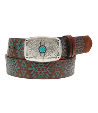 Hooey "DAKOTA" BELT BROWN/TURQUOISE W/AZTEC