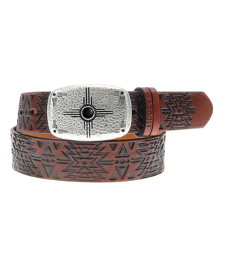 Hooey HWBLT009 HOOEY "DAKOTA" BELT BROWN/BLACK W/AZTEC