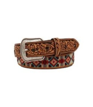 3D D100012708 TOOLED/EMBROIDERED RD/BLU/TAN