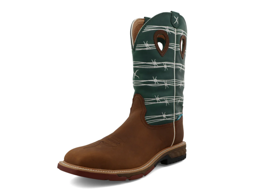 Twisted X MXBAW04 TWISTED X 12" WESTERN WORK BOOT GREENBLUE SLATE A