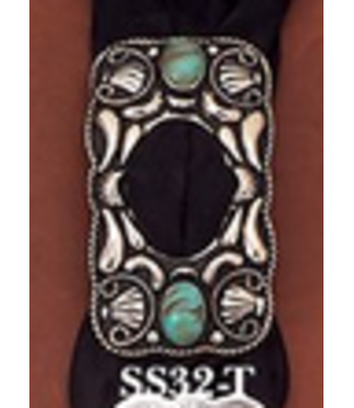 Austin Accent SS32-T SCARF SLIDE LARGE RECTANGLE W/TURQUOISE
