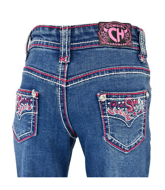 Cowgirl Hardware 802128-450 COWGIRL HARDWARE TODDLER JEAN MED WASH W/PINK
