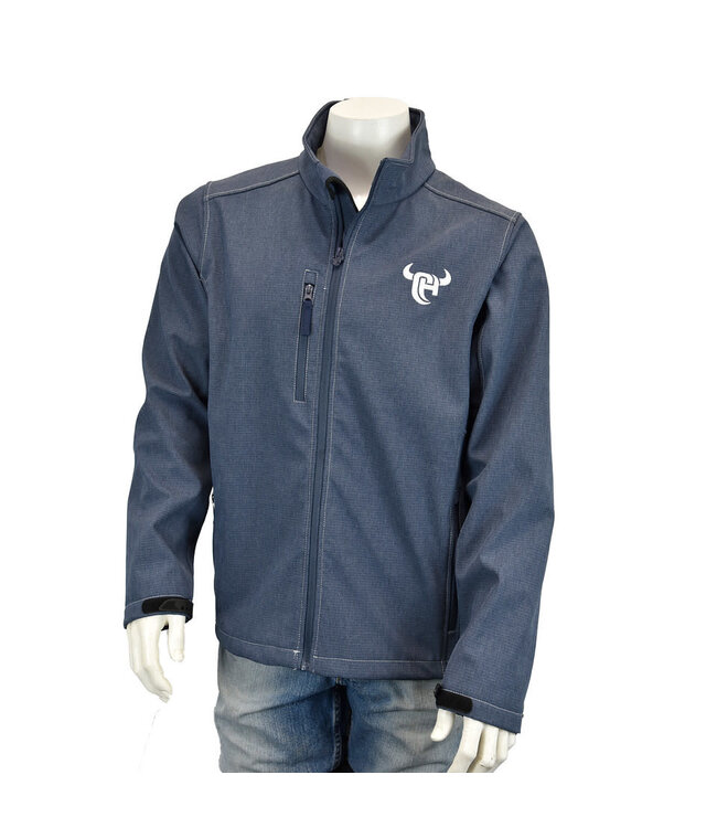 192143-430 COWBOY HARDWARE LOGO POLY SHELL JACKET IN HARBOR BLUE