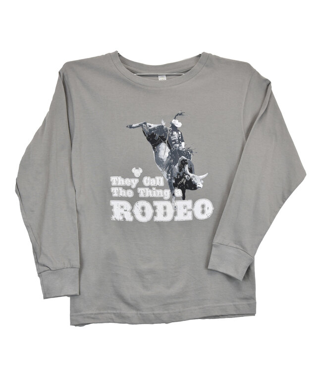 310347-047 COWBOY HARDWARE YOUTH RODEO L/S TEE TITANIUM