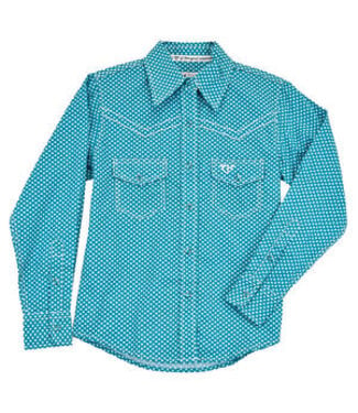 Cowgirl Hardware 825523-393 COWGIRL HARDWARE TODDLER DONUT L/S SHIRT DARK TURQUOISE