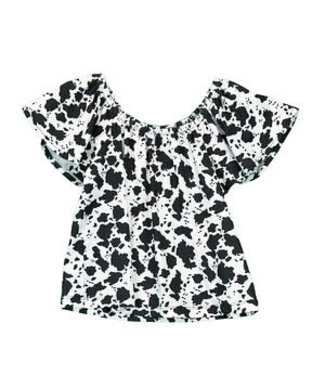 Cowgirl Hardware 436273-010 COWGIRL HARDWARE GIRLS ALL OVER COW PRINT S/S TEE BLACK