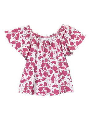Cowgirl Hardware 835751-150 COWGIRL HARDWARE TODDLER ALL OVER COW PRINT S/S TEE PINK