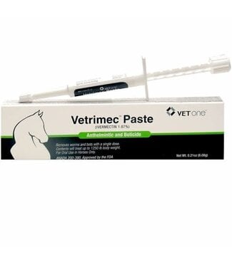 VETRIMEC EQUINE ANTHELMINITC AND BOTICIDE IVERMECTIN PASTE 1.87%