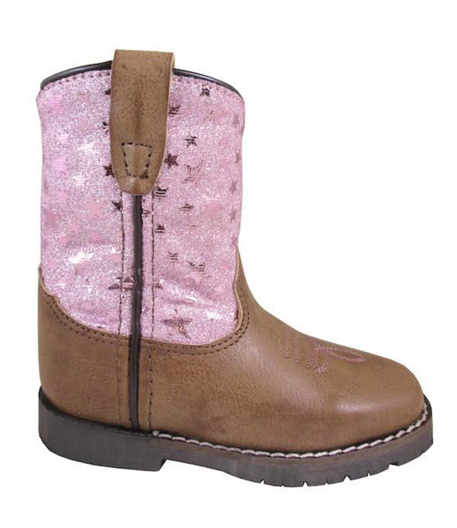 TODDLER AUTRY BROWN/PINK SQUARE TOE BOOTS