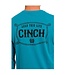 MTT1721006 CINCH MENS "LEAD THIS LIFE" TEAL L/S TEE