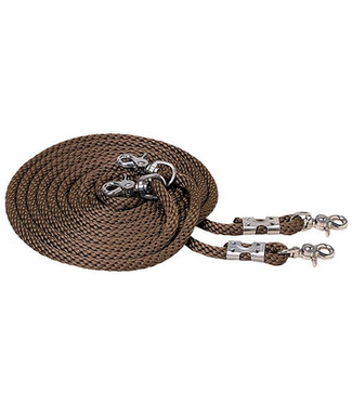 Poly rope draw reins 1/2 x 16' Brown