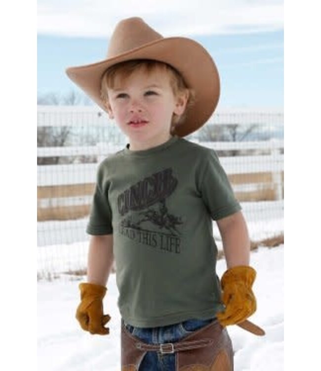 MTT7671079 CINCH TODDLER BOYS "LEAD THIS LIFE" OLIVE TEE