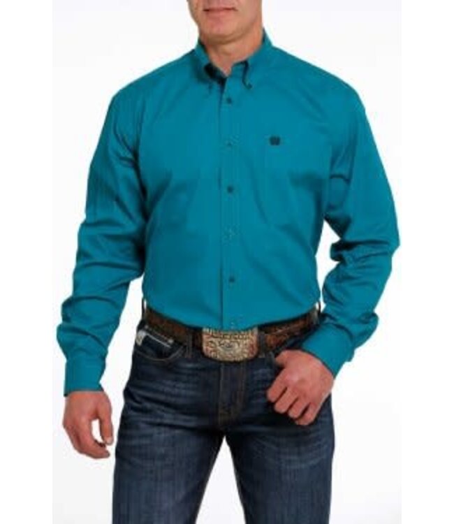MTW1105497 CINCH MENS SOLID BUTTON DOWN TEAL