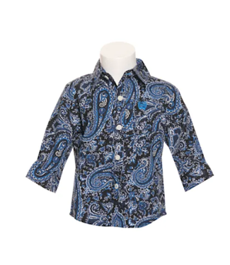 Cinch MTW7062305 CINCH INFANT BOYS BLUE PAISLEY BUTTON DOWN