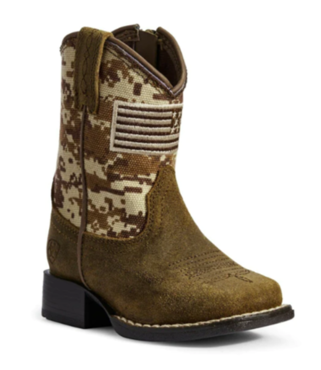 TODDLER LIL' STOMPER BROWN PATRIOT BOOTS