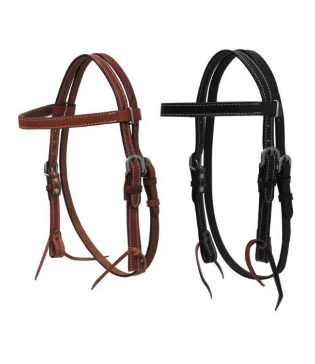 13591 SHOWMAN MINI/SMALL PONY LEATHER HEADSTALL WITH REINS